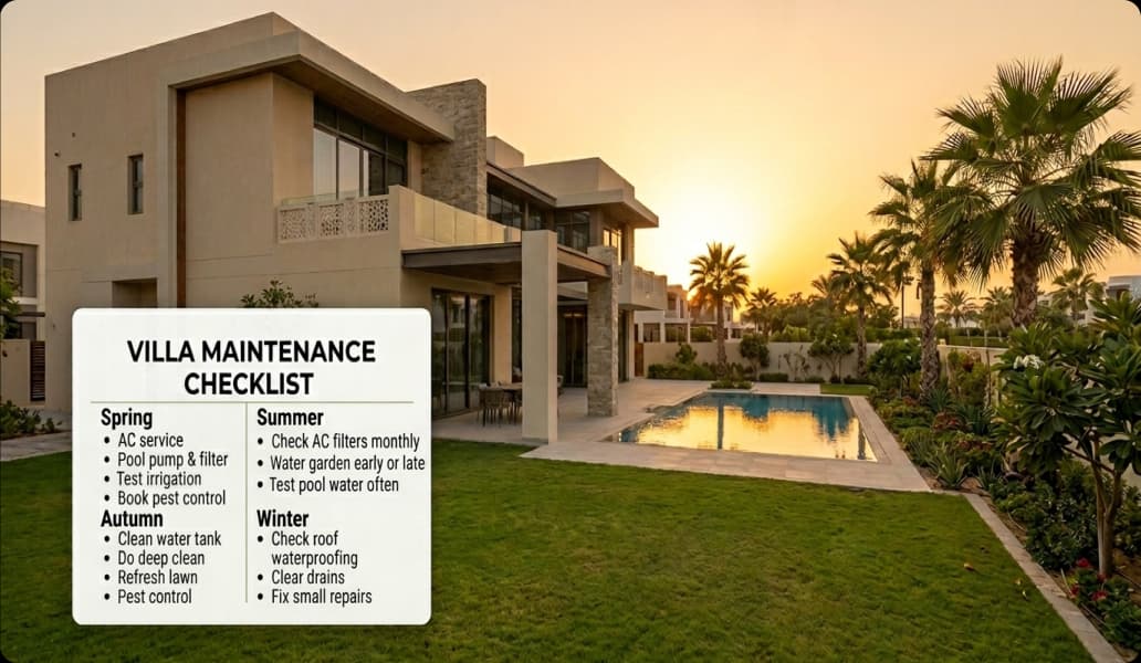 Dubai villa maintenance checklist by season