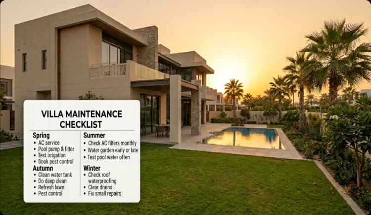 Dubai villa maintenance checklist by season